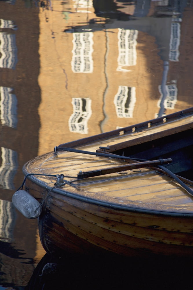 Boat Moored At Christianshavns CanalClose Up CopenhagenDenmark Canvas Art - Carlos Sanchez Pereyra Design Pics (12 x 19)
