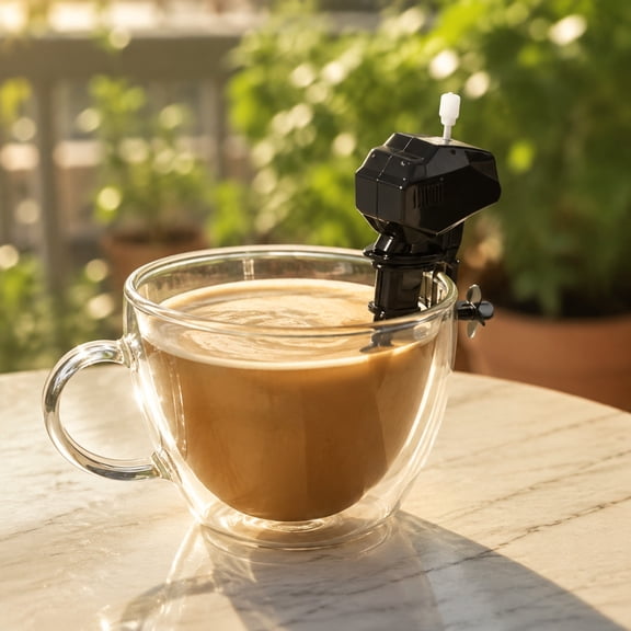 Boat Motor Coffee Stirrer,2026 Upgraded Wind Up Outboard Motor Boat Coffee Stirrer,Small Electric Drink Mixing Gadget Boats Propeller Coffees Stirrers For Routine Home Hotel Hot Drinks Making(Black)