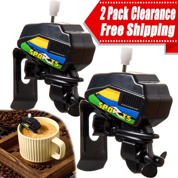 Boat Motor Coffee Stirrer,Stainless Steel Clips Can Hold Cups Tightly,Propellers Can Penetrate Deeply Into Cup Stir Thoroughly,Unique Gadgets For Make Coffee Times More Funs,Gifts-2PCS