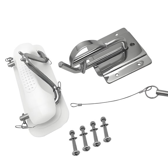 Boat Mounting Bracket Hardware Bundle, Stainless Steel Marine Support Set with Locking Pin for Davit Replacement