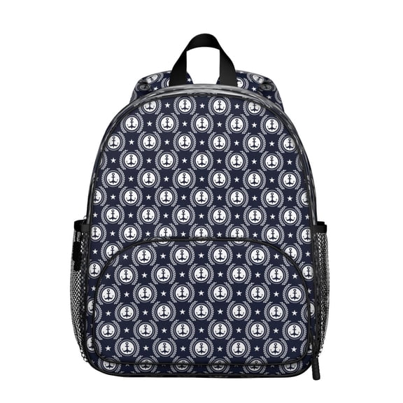 Boat Nautical Student Backpack – Anchor Sea Seaside Coastal Marine Waves Ocean Lighthouse Anchors Map Beach Tropical Summer Compass Coral Fishing Print