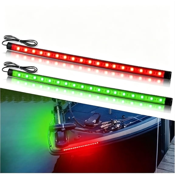 Boat Navigation Lights LED, Red and Green Boat Lights LED Waterproof, Marine Navigation Bow Light for Night Fishing, Boating, Navigating, Lighting, Fits for Pontoon, Bass & Jon Boats, Yacht