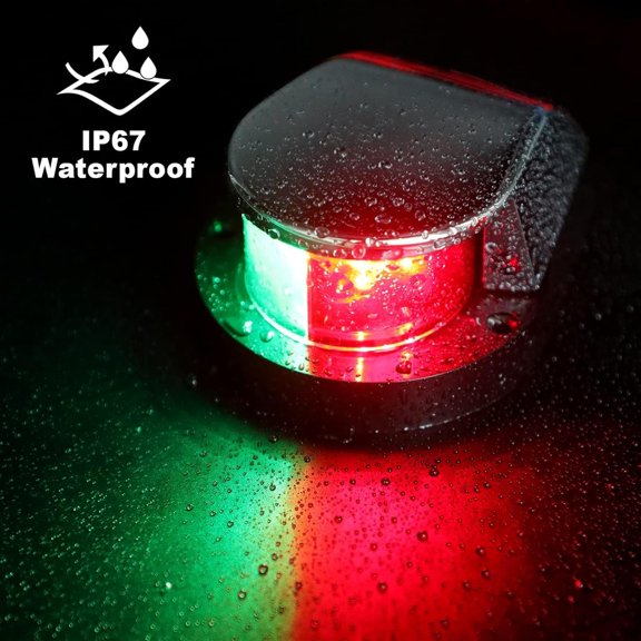 Boat Navigation Lights, Red and Green Marine LED Bow Lights, IP67 Waterproof, Rust-Resistant, Ideal for Pontoon, Skiff, Small Boats, and Yacht(Silver)