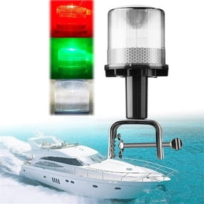 Boat Navigation Lights, Solar Powered Boat Safety Beacon Light, Ip65 Waterproof LED Signal Lamp (3 Colors: White, Red, Green)