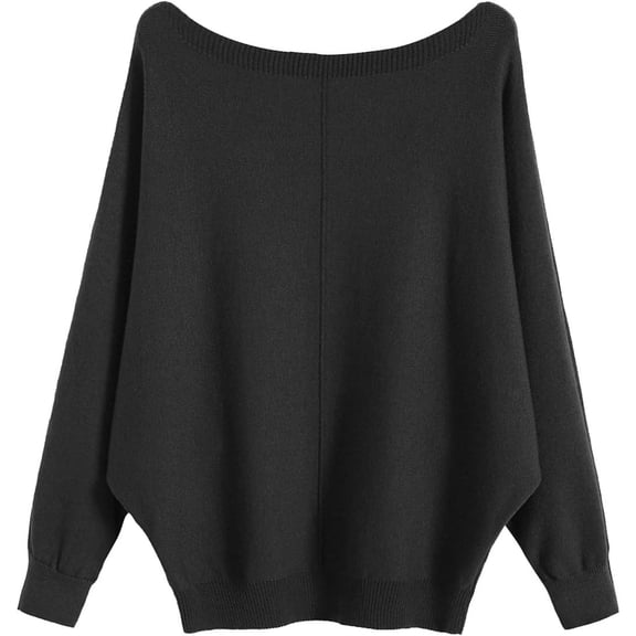 Boat Neck Batwing Sleeves Dolman Knitted Sweaters and Pullovers Tops for Women