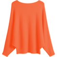 thumbnail image 1 of Boat Neck Batwing Sleeves Dolman Knitted Sweaters and Pullovers Tops for Women, 1 of 4