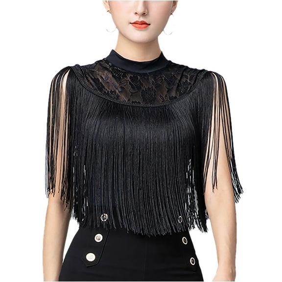 Boat Neck Illusion Mesh Lace Yoke Sleeveless Social Latin Dances Bodysuit Body Top With High Collar For Ladies