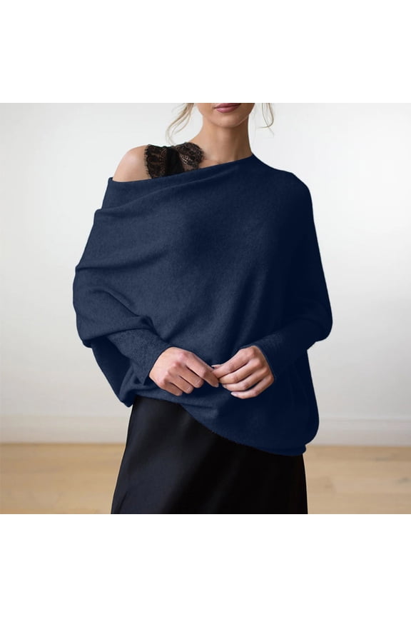 Boat Neck Sweaters For Women 2024 Spring Long Sleeve Soft Knit Loose Baggy Pullover Top Sweater Customize Men Warm Hoodie Heavy Sweatshirt Womens Sweat Shirt Winter Sweater Warm Hoodies Women's