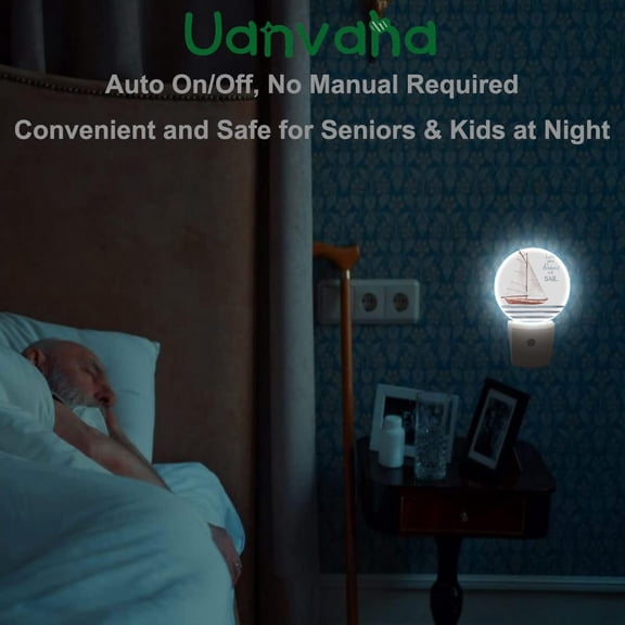 Boat Night Light Let Your Dreams Set Sail Sea Nautical Night Lights Plug into Wall 0.5W LED Lighting Auto on/Off for Hallway Stairway Kitchen Boys Girls Bedroom