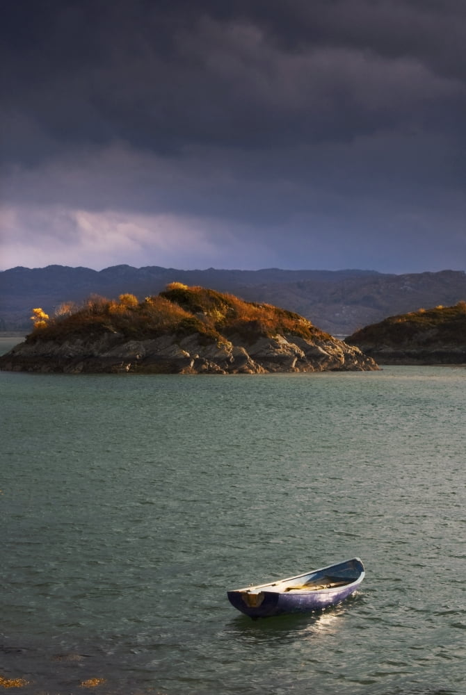Boat On Loch Sunart Scotland Canvas Art - John Short Design Pics (24 x 36)
