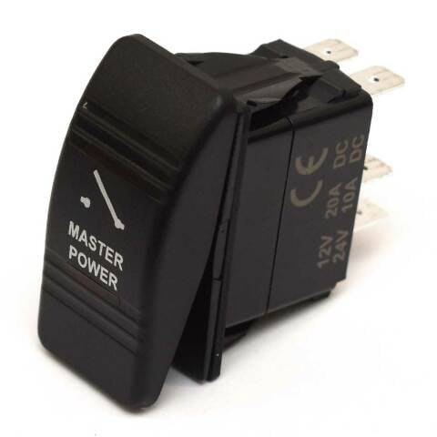 Boat On/Off Rocker Switch | Master Power 4-Spade 12V 24V - 10A 20A ...