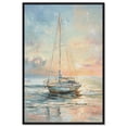 thumbnail image 1 of Boat On The Shore Sailing Wall Art Canvas Wall Art by Art Remedy, Black Floater Frame, 11" x 16", 1 of 7