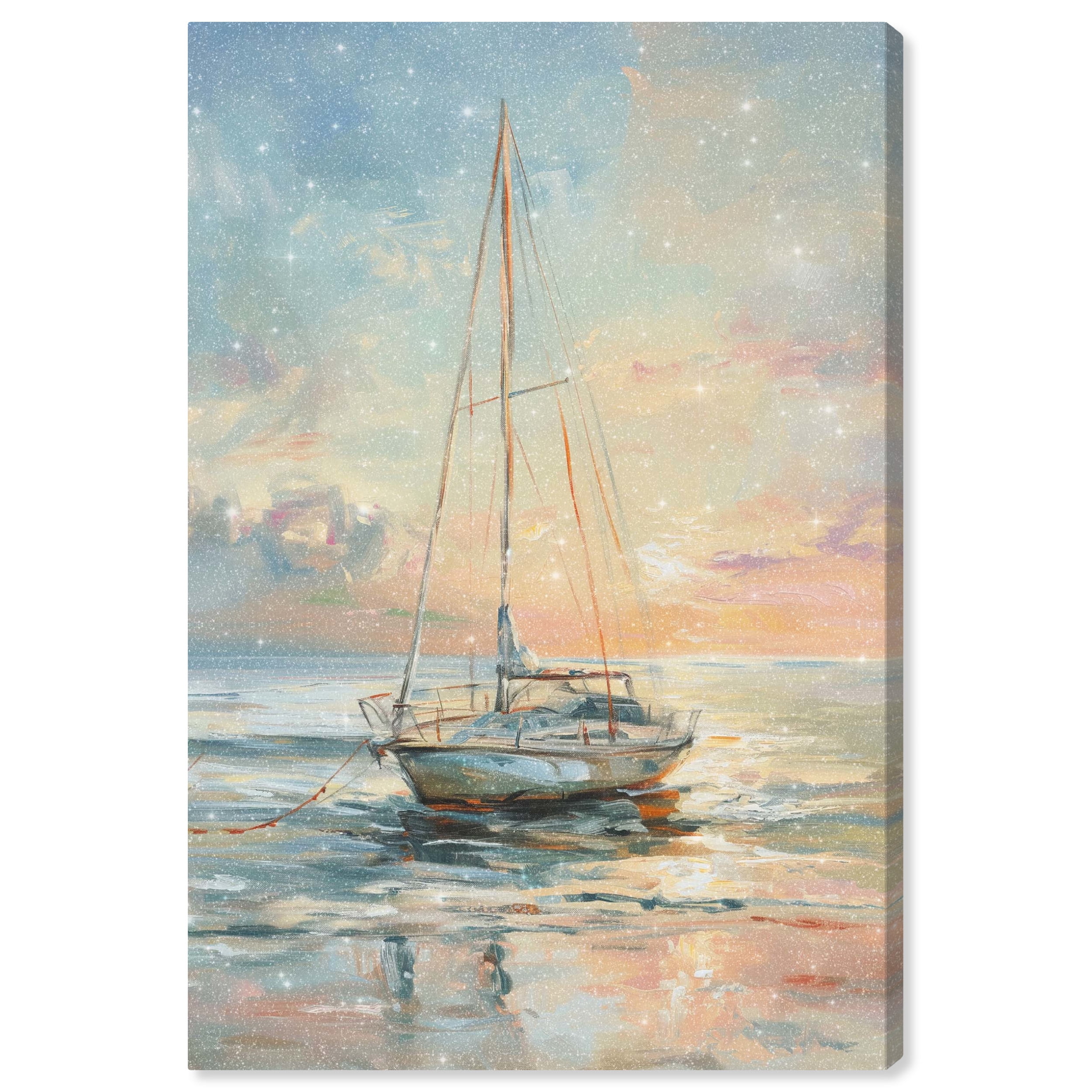 Boat on the Shore 10x15 Canvas Wall Art