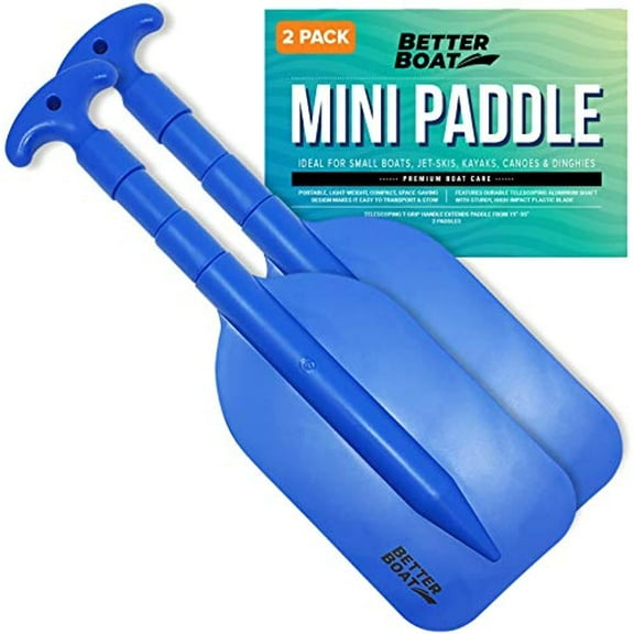 Boat Paddle Telescoping Plastic Collapsible Oar Kayak Jet Ski Tube Rafting and Miniature Mini Canoe Paddles Small Tubing Floats Oars Row and Safety Boat Accessories for Kids and Adults - 2PK