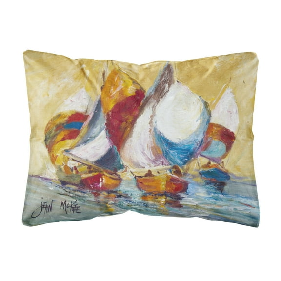 Boat Painting Fabric Decorative Pillow