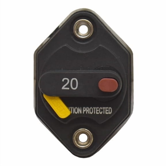 Boat Panel Mount Circuit Breaker | 20A 32 VDC Manual Reset
