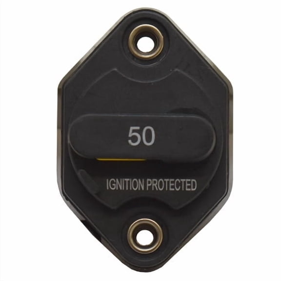 Boat Panel Mount Circuit Breaker | 50A 32VDC Ignition Protected