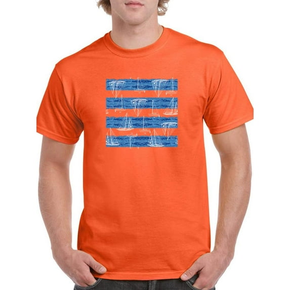 Boat Pattern T-Shirt Men -Image by Shutterstock, Male 3X-Large