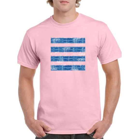 Boat Pattern T-Shirt Men -Image by Shutterstock, Male x-Large