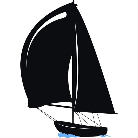 Boat Picture Art - Kids Bed Room - Peel & Stick Sticker - Vinyl Wall Decal - ...