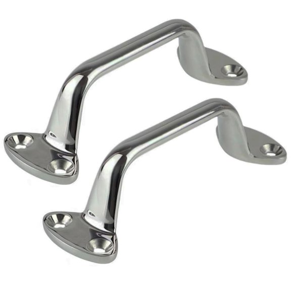 Boat Pull Handle Stainless Steel 6 Inch Arched Grip, 1 Pair for Storage Covers, Side Panels, Access Compartments