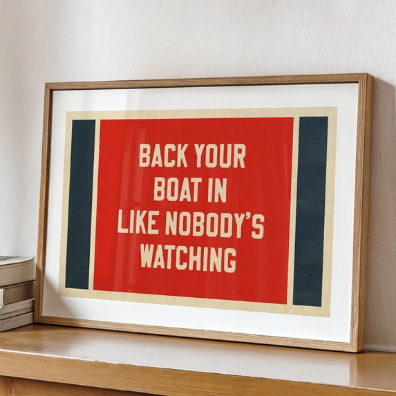 Boat Quote Print: Retro Outdoors Art Fishing Poster Rustic Lake House ...