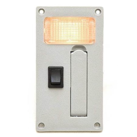 Boat RV Cabin Dome Light w/ Hook | Warm White Gray Plastic