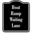 thumbnail image 1 of Boat Ramp Waiting Lane BLACK Aluminum Composite Sign, 20"x24", 1 of 9