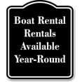 thumbnail image 1 of Boat Rental Rentals Available YearRound BLACK Aluminum Composite Sign 15''x18'', 1 of 9