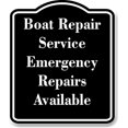 thumbnail image 1 of Boat Repair Service Emergency Repairs Available BLACK Aluminum Composite Sign 20''x24'', 1 of 9