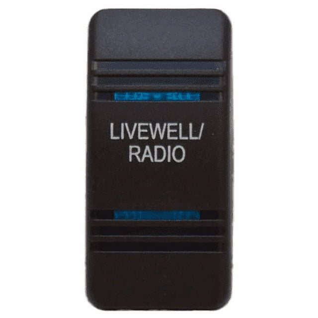 Boat Rocker LIVEWELL / RADIO Switch Cover Lighted Actuator Blue