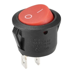 Boat Rocker Switch Round Toggle Switch Red for Boat Car Marine 2pins ON/OFF AC 250V/6A 125V/10A, 1pcs