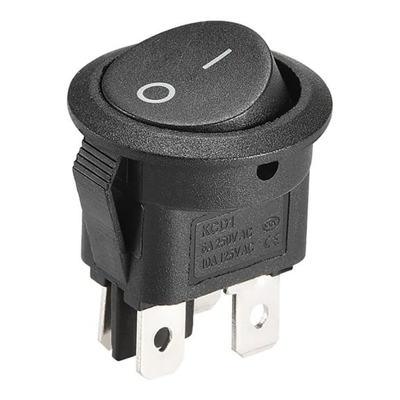Boat Rocker Switch Round Toggle Switch for Boat Car Marine 4pins ON/OFF AC250V/6A 125V/10A, 5pcs