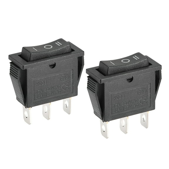 Boat Rocker Switch Toggle Switch for Boat Car Marine 3pins ON/OFF/ON AC 250V/15A 125V/20A, 2pcs