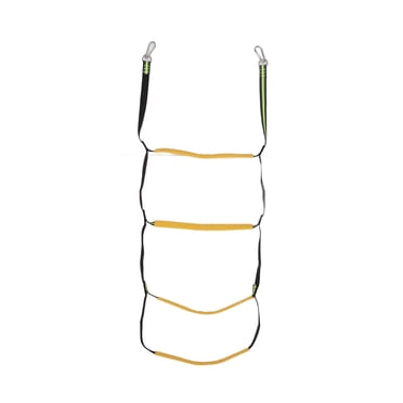 Heavy Duty 4-Step Boat Rope Ladder - Portable Foldable Marine Ladder For Easy Boarding On Kayaks, Inflatable Boats & More - Includes Storage Bag (Orange)