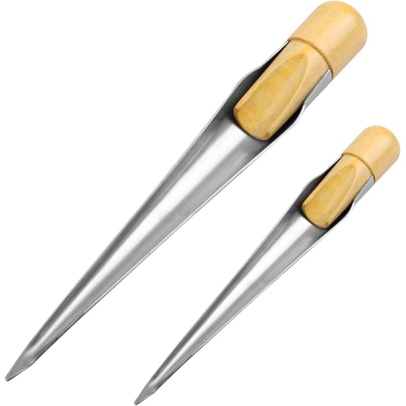 Boat Rope Splicing Tool Stainless Steel Rope Splicing Spike FID with Wood Handle for Rope Line Wire Diameter 1/8" 1/2" 1"