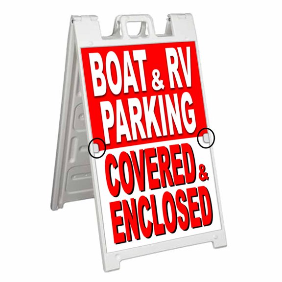 Boat & Rv Parking (24" X 36") Deluxe A-Frame Signicade, Includes 2 Removable Panels & Stand