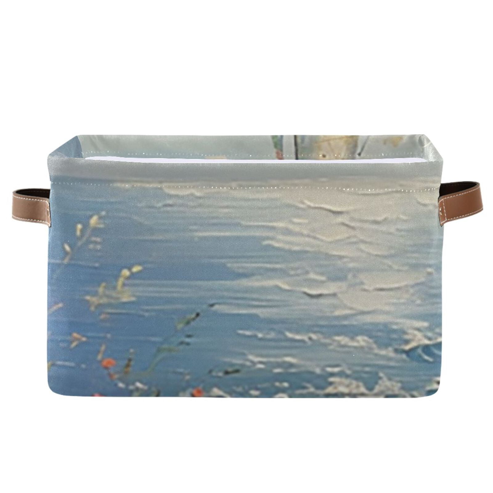 Boat Sea Flowers Grass Storage Bins Baskets With Handles Storage Box Clothes Organizer Organization Toys