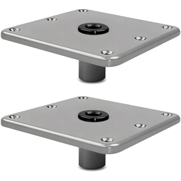 Boat Seat Base Mount - 7" x 7" Aluminum Pedestal Base with 3/4" Pin Post Socket - Heavy Duty Marine Grade Bracket for Fishing, Pontoon & Bass Boats - Universal Fit for Most Boat Seats$$Watercraft