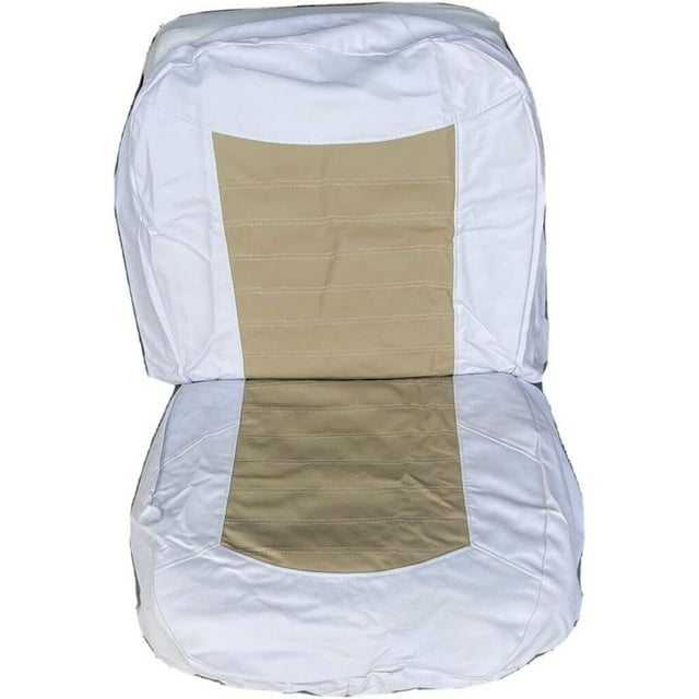 Boat Seat Cover Skin Replacements White & Beige Vinyl Upholstery for