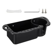 Boat Seat Cup Holder for Marine, Boat Organizer with Drainage and Reserved Installation Holes, Boat Cabin Storage Fishing Accessories Black