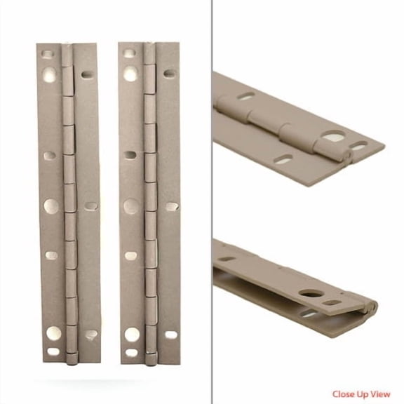 Boat Seat Hatch Piano Hinge | Aluminum Beige Coated 8 Inch (Pair)