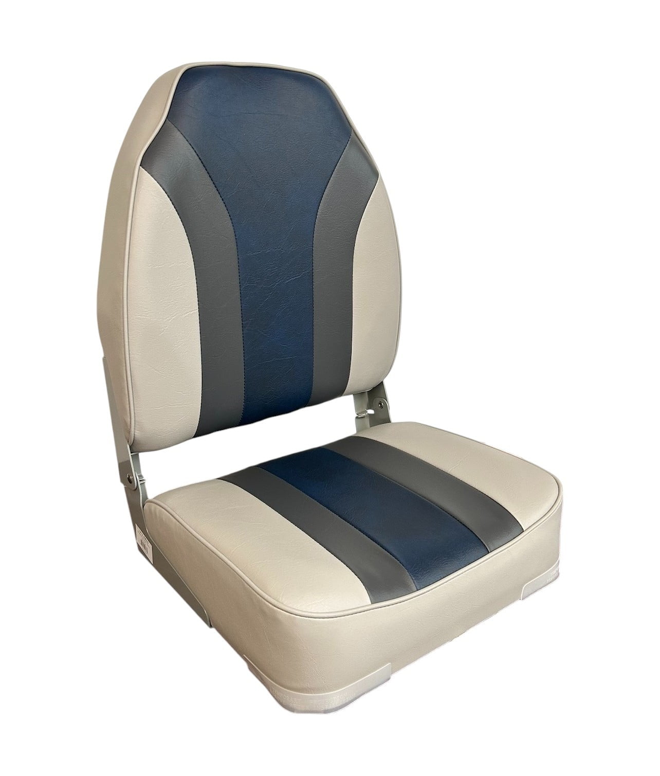 vidaXL 2X Sedili per Barca Ribaltabili Pieghevoli Schienale Alto Imbottiti in Schiuma Base Girevole Panchina Imbarcazione Blu/Bianco/Grigio