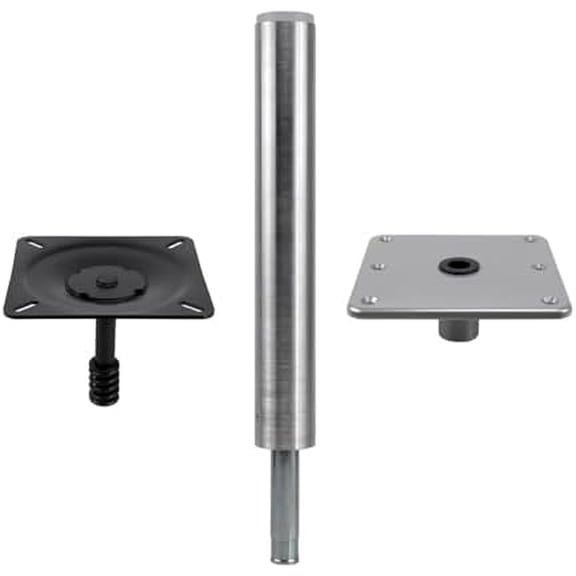 Boat Seat Pedestal Mount Kit with 3/4" Seat Pin Post and 7" x 7" Pedestal Plate, For Marine Pontoon, Fishing Boats, Bass 97749-7$$Watercraft