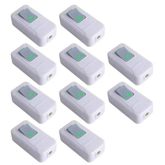 Boat Shape Switch Small Rocker Button Wiring Switch White Hand Pinch Bedside Small Appliance Push Button White Switch,10 x Boat Shape Switchs,White