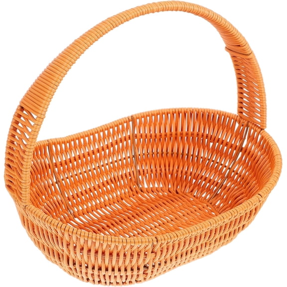 Boat Shaped Woven Basket With Handle, Small Handwoven Flower Basket for Picnic Fruit Storage And Home Use