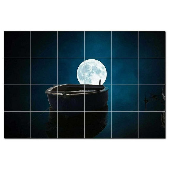 Boat Ship Ceramic Tile Mural Kitchen Backsplash Bathroom Shower, 400133-XL64