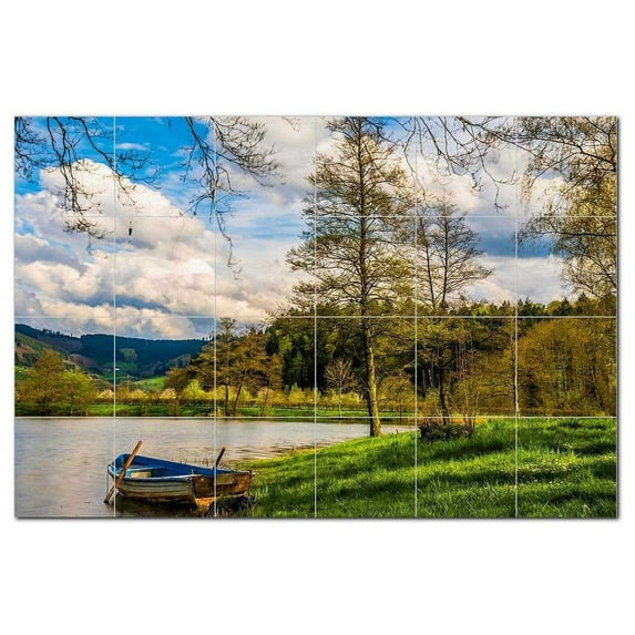 Boat Ship Ceramic Tile Mural Kitchen Backsplash Bathroom Shower, 400148-XL64