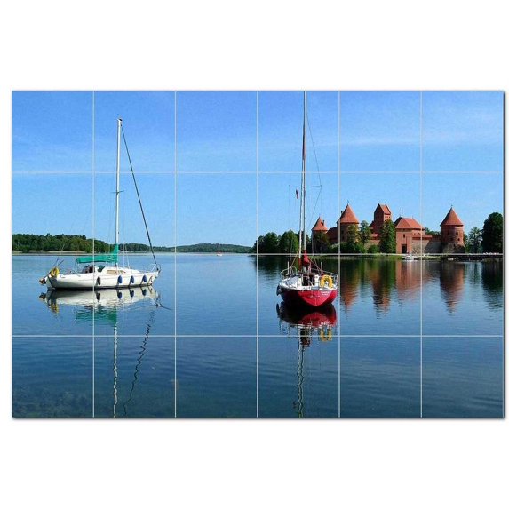 Boat Ship Ceramic Tile Mural Kitchen Backsplash Bathroom Shower, 400150-XL64
