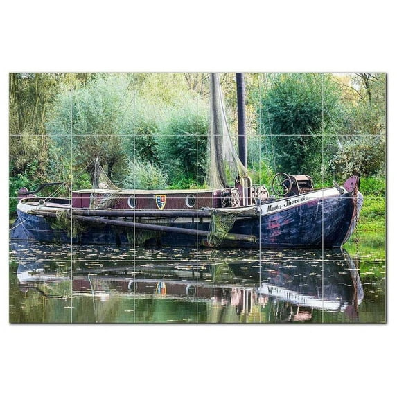 Boat Ship Ceramic Tile Mural Kitchen Backsplash Bathroom Shower, 400158-XL64
